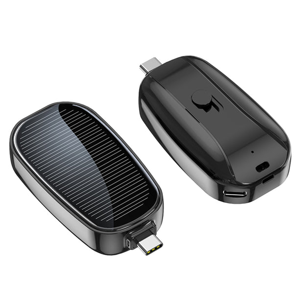 Small Solar Charger Keychain Power Bank 1200mAh