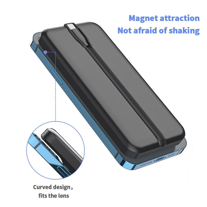 10000mAh large capacity portable magnetic power bank phone charger own data cable - FASTSINYO