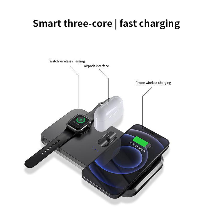 15W 3-in-1 Multifunctional Desktop Wireless Charger Portable Foldable - FASTSINYO