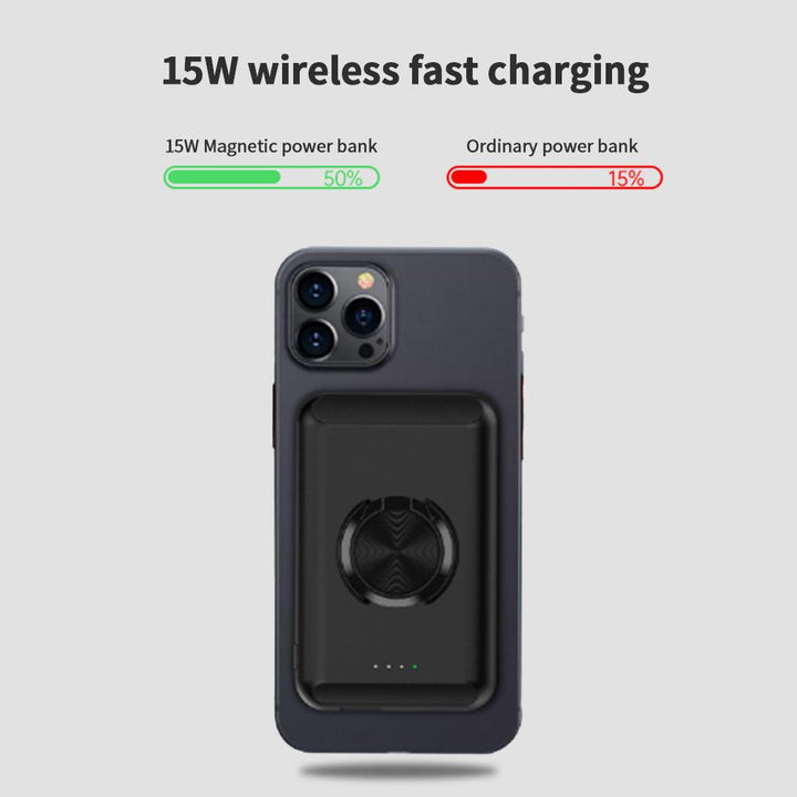 15W Fast Charger Magnetic Wireless Power Bank Portable With Phone Holder - FASTSINYO