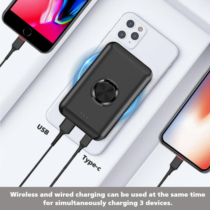 15W Fast Charger Magnetic Wireless Power Bank Portable With Phone Holder - FASTSINYO