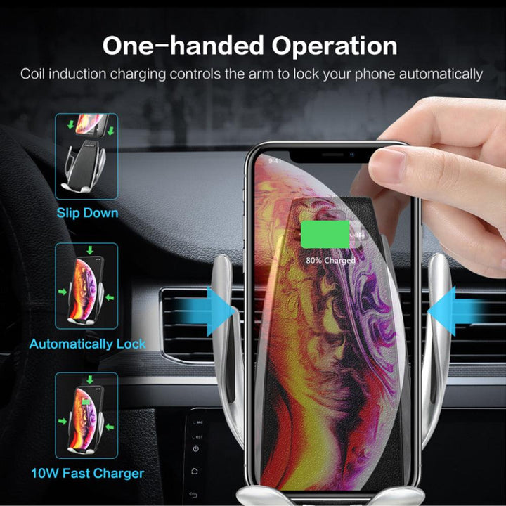 15W Fast Charging Car Wireless Charger Automatic Clip - FASTSINYO