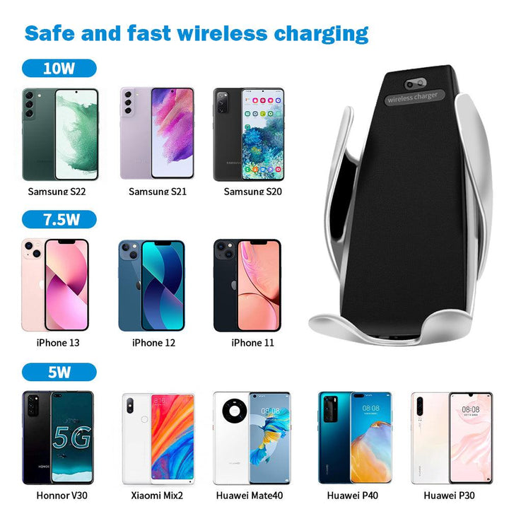 15W Fast Charging Car Wireless Charger Automatic Clip - FASTSINYO