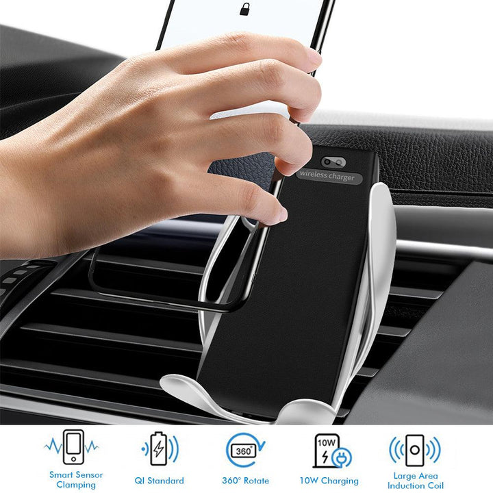 15W Fast Charging Car Wireless Charger Automatic Clip - FASTSINYO