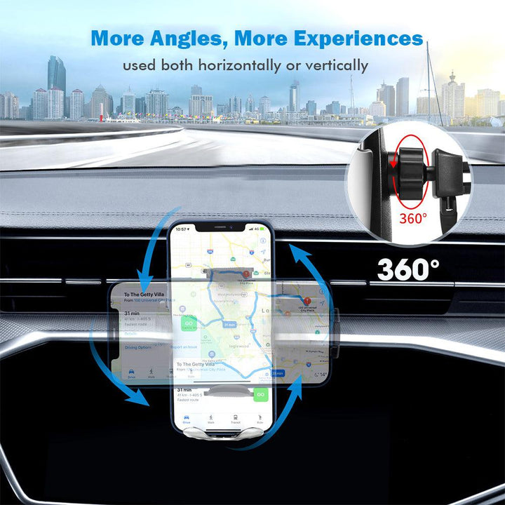 15W Fast Charging Car Wireless Charger Automatic Clip - FASTSINYO