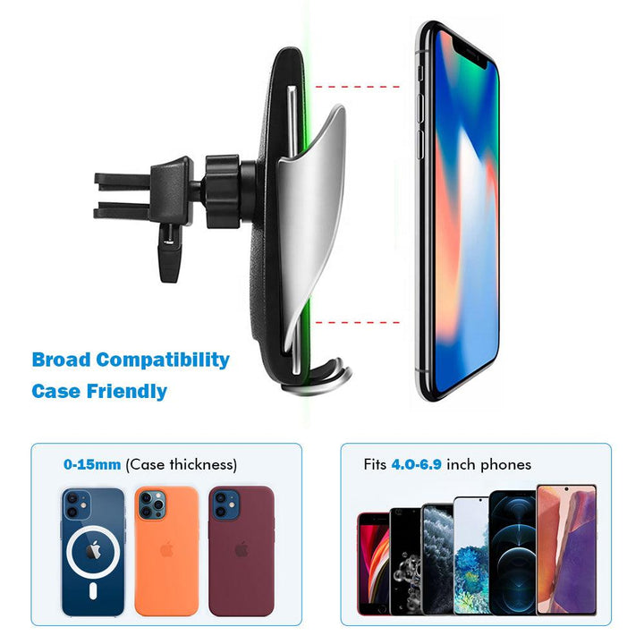 15W Fast Charging Car Wireless Charger Automatic Clip - FASTSINYO