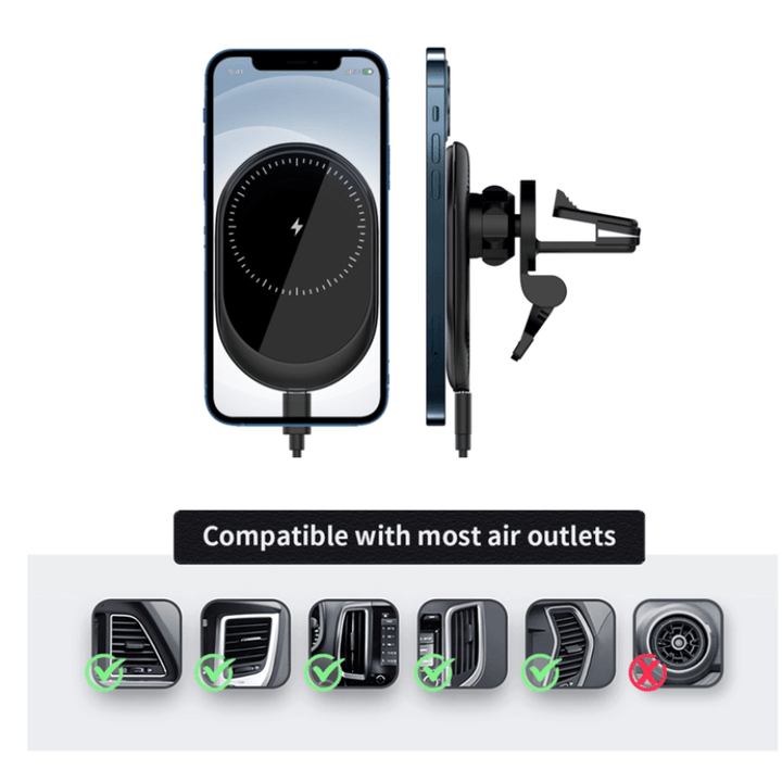 15W Magnetic Wireless Car Air Vent Charger - FASTSINYO