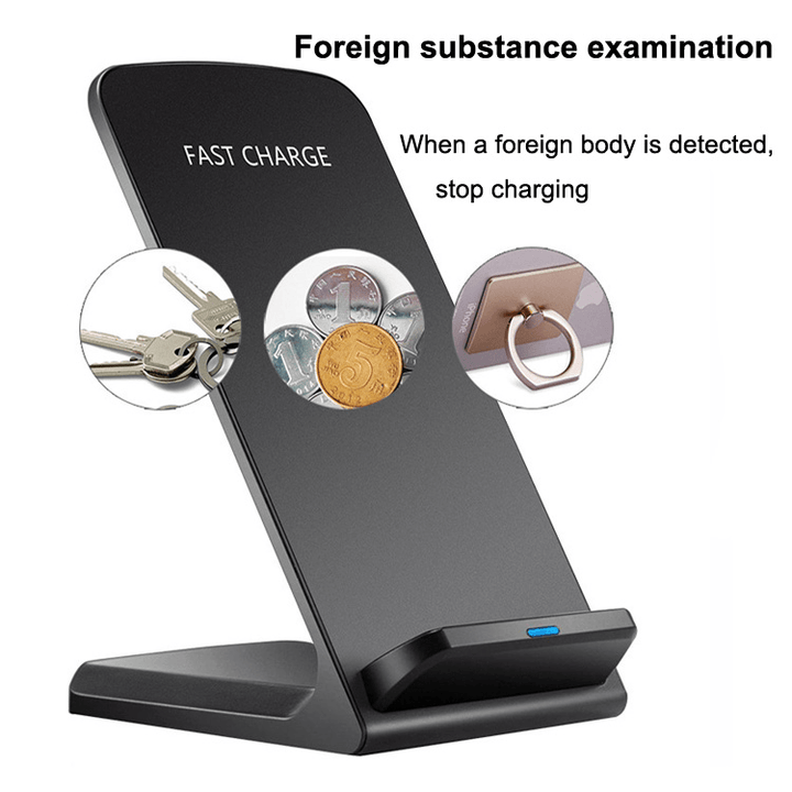 15W Vertical Dual Coil Qi Wireless Charger Stand Portrait & Landscape Phone Placement - FASTSINYO