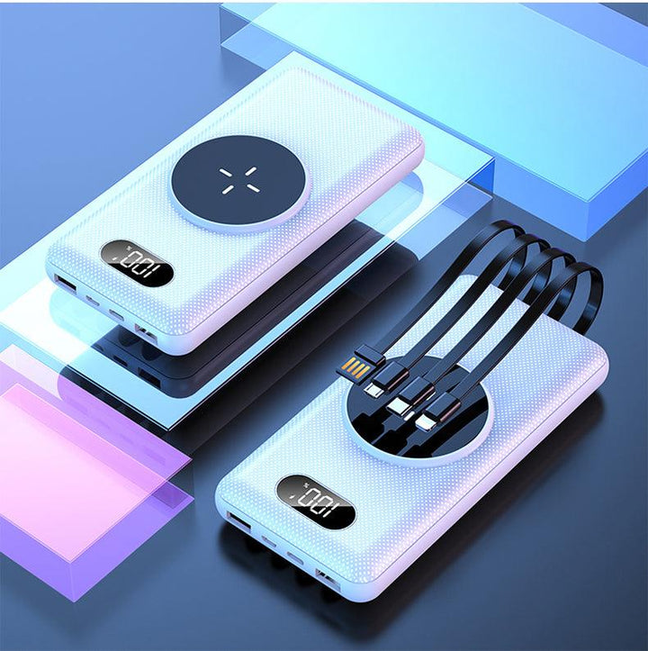 Multifunctional Magnetic Power Bank Wireless 22.5W Super Fast Charging with Four Cables - FASTSINYO