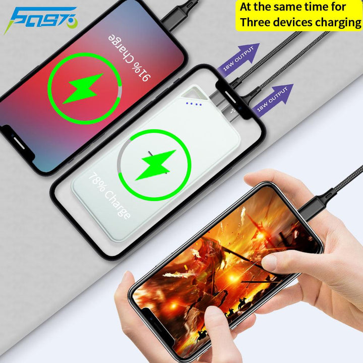 Large capacity power bank portable fast charge 10000mAh 18W led light usb charging - FASTSINYO