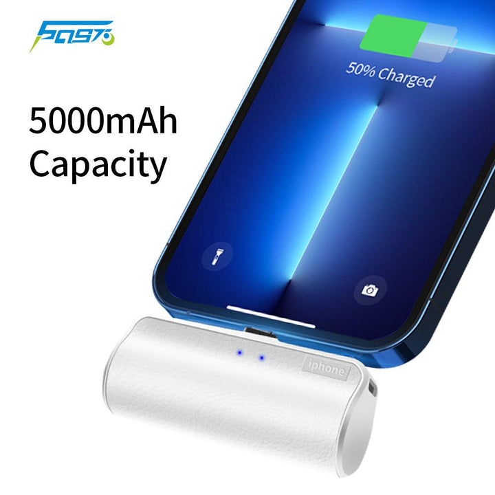 [Wholesale] Mini Power Bank 5000mAh Free Cable Charging Battery Pack Wireless - FASTSINYO