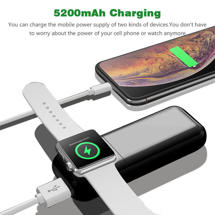 2-in-1 Power Bank Chargers for Iwatch and Phone Portable Charging - FASTSINYO
