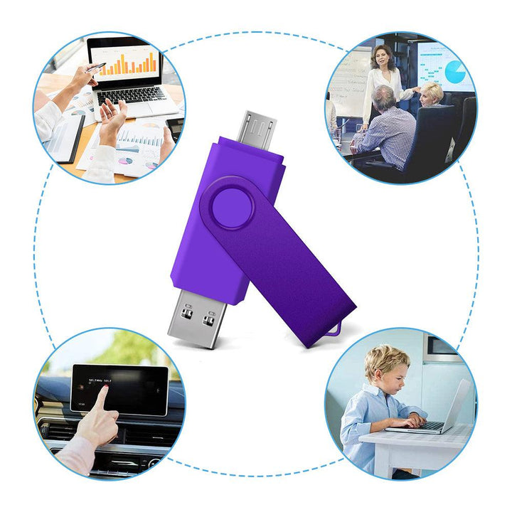 2 in 1 USB OTG Flash Drive Dual Port for Phone Computer Laptop Tablet Memory Stick External Storage - FASTSINYO