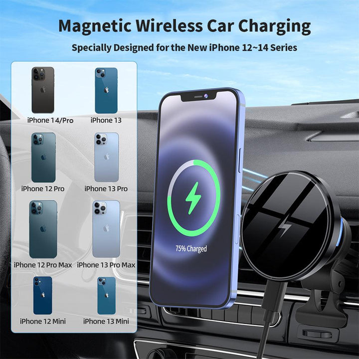 Round Acrylic Magnetic Car Wireless Charger - FASTSINYO