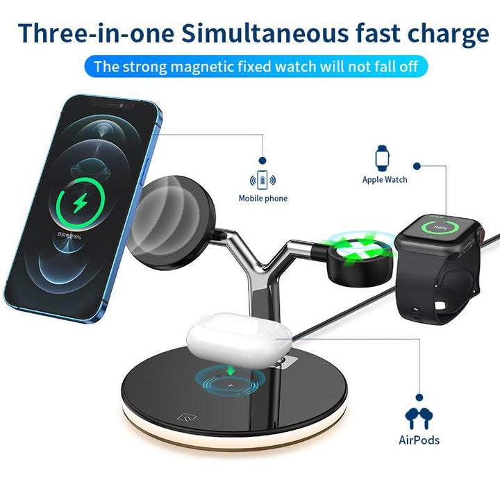 3 in 1 Magnetic Qi Fast Wireless Charger Stand 15W - FASTSINYO