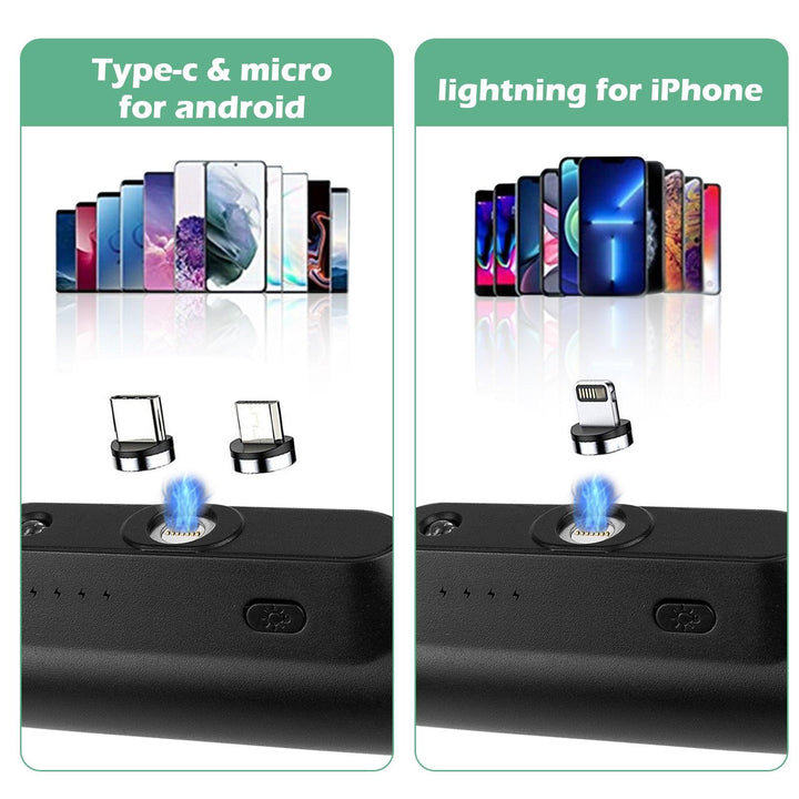 3 in 1 Mini Power Bank Magnetic Charging Interface Switchable with Emergency Light - FASTSINYO