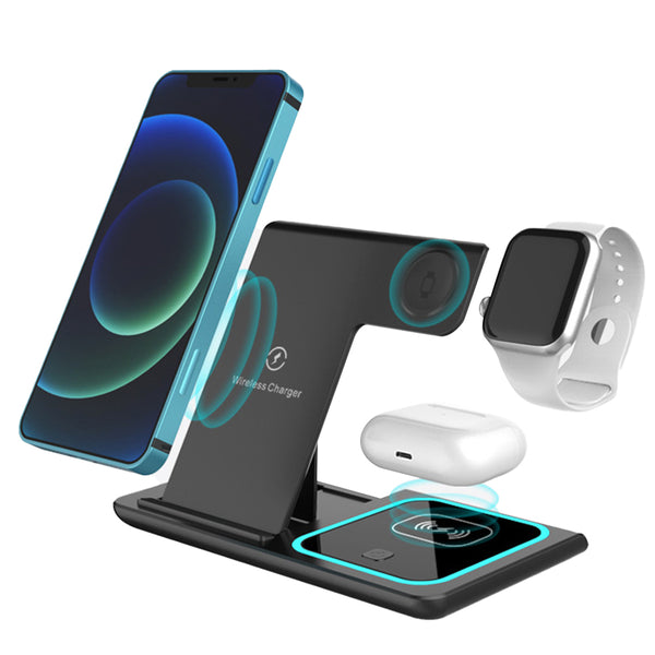3 in 1 Foldable Portable Wireless Charger Station