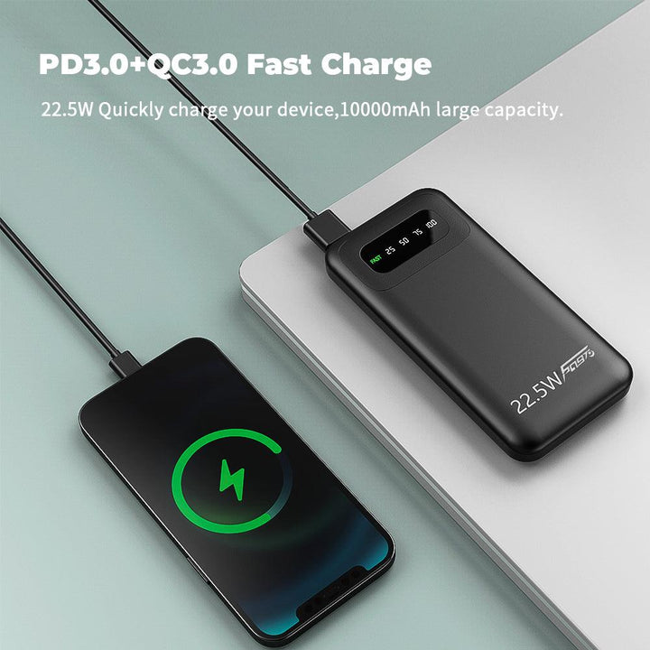 Outdoor Travel Portability 10000mAh 22.5W Super Fast Charge Power Bank mobile phone - FASTSINYO