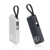 Small Portable Power Bank 6000mAh With Built-in Cable