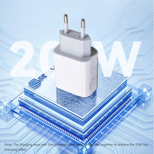 Dual Port 20W PD3.0 + 18W USB QC3.0 Wall Charger Adapter European Standard