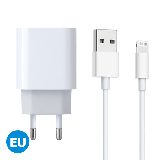 EU Standard 10W Lightning Charging Head With Charging Cable