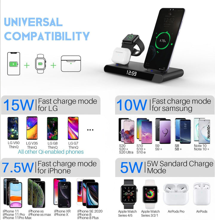 Multifunctional 3-in-1 Desktop Wireless Charger - FASTSINYO