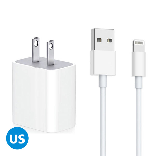 US Standard Lightning Charging Head With Charging Cable