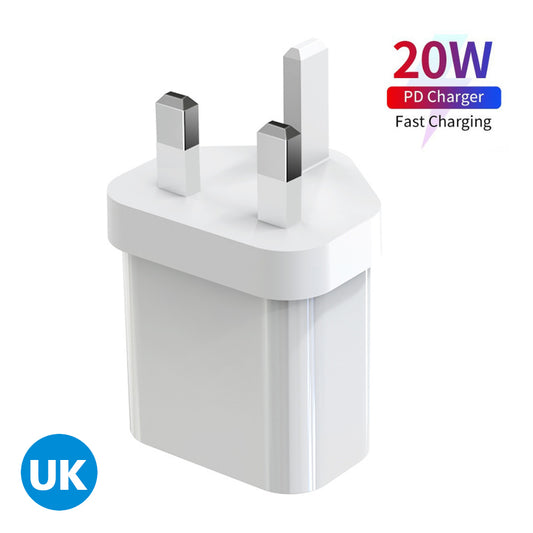 20W PD Fast Charging Single C Port Charger British Standard