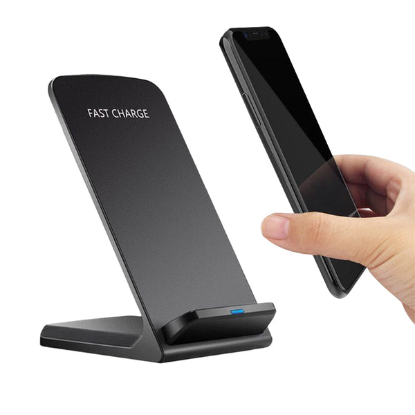 15W Vertical Dual Coil Qi Fast Wireless Charger Stand
