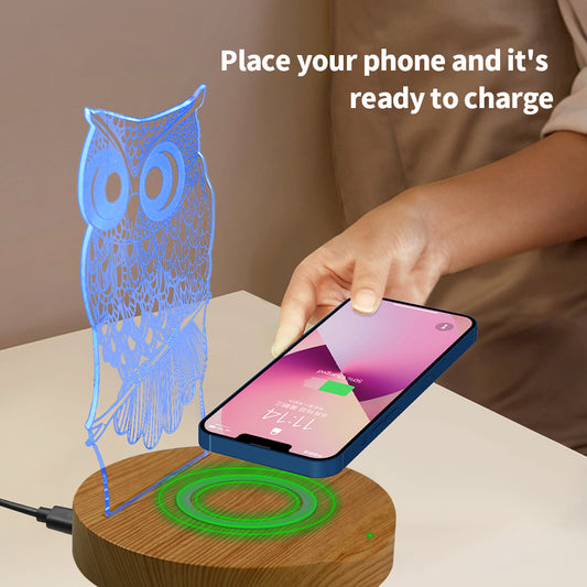 [Wholesale] Adjustable Colorful Night Light Qi Wireless Charging Base